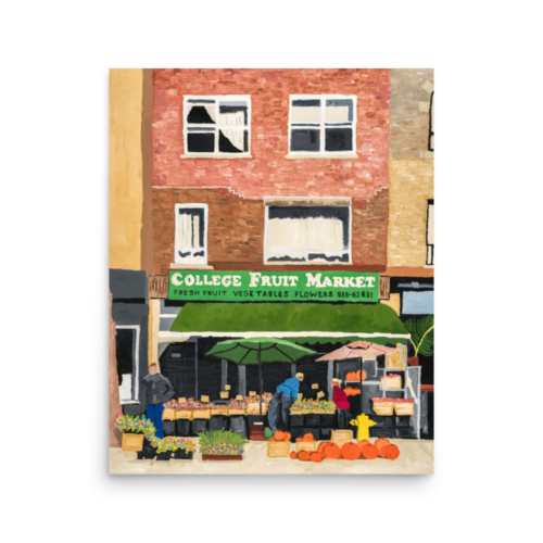 A print of College Fruit Market in Toronto, 16 x 20